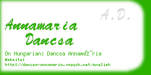 annamaria dancsa business card